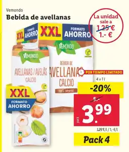 Lidl VEMONDO Bebida de avellanas oferta