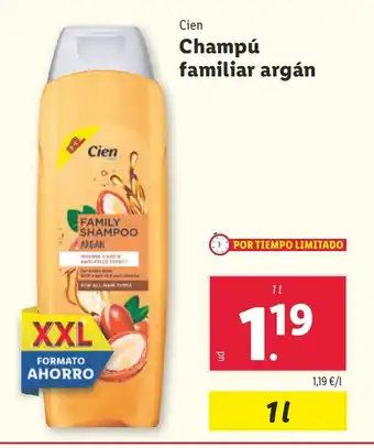 Lidl CIEN Champú familiar argán oferta