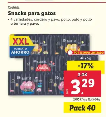 Lidl COSHIDA Snacks para gatos oferta