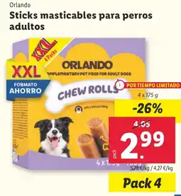 Lidl ORLANDO Sticks masticables para perros oferta