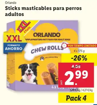 Lidl ORLANDO Sticks masticables para perros oferta