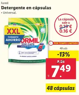 Lidl FORMIL Detergente en cápsulas oferta