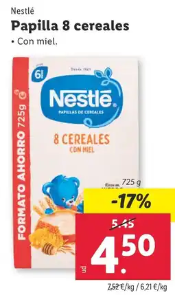 Lidl Papilla 8 cereales oferta