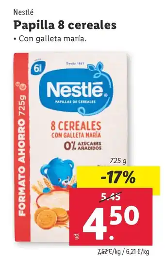 Lidl NESTLE Papilla 8 cereales oferta
