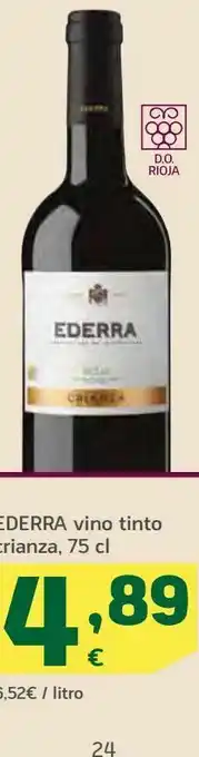 HiperDino Vino tinto crianza ederra oferta