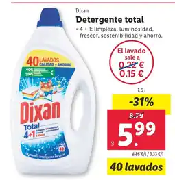Lidl DIXAN Detergente total oferta