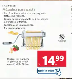 Lidl LIVARNO home Máquina para pasta oferta
