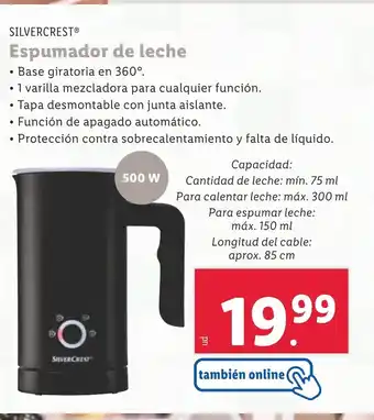 Lidl SILVERCREST Espumador de leche oferta