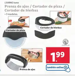 Lidl LIVARNO home Prensa de ajos / Cortador de pizza / Cortador de hierbas oferta