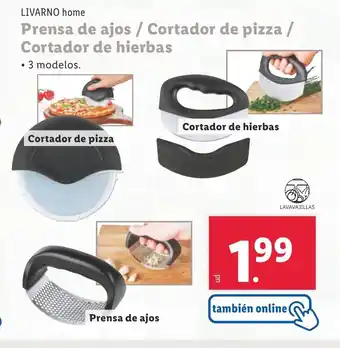 Lidl LIVARNO home Prensa de ajos / Cortador de pizza / Cortador de hierbas oferta