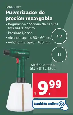 Lidl PARKSIDE Pulverizador de presión recargable oferta