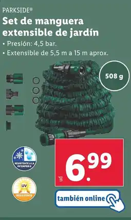 Lidl PARKSIDE Set de manguera extensible de jardín oferta