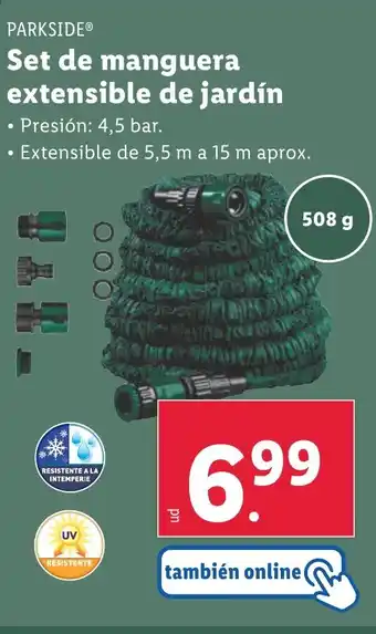 Lidl PARKSIDE Set de manguera extensible de jardín oferta
