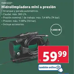 Lidl PARKSIDE Hidrolimpiadora mini a presión oferta