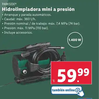 Lidl PARKSIDE Hidrolimpiadora mini a presión oferta