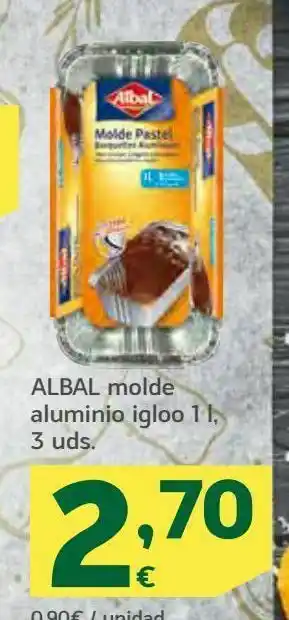 HiperDino Molde de aluminio igloo 1 l albal 3 uds oferta
