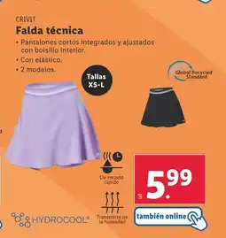 Lidl CRIVIT Falda técnica oferta