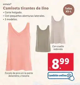Lidl ESMARA Camiseta tirantes de lino oferta
