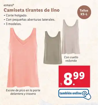 Lidl ESMARA Camiseta tirantes de lino oferta
