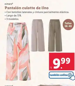 Lidl ESMARA Pantalón culotte de lino oferta