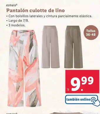 Lidl ESMARA Pantalón culotte de lino oferta