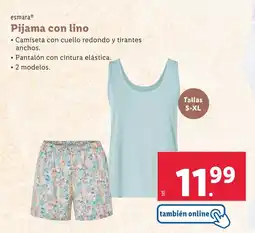 Lidl ESMARA Pijama con lino oferta