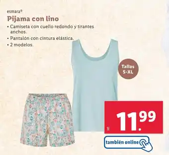 Lidl ESMARA Pijama con lino oferta