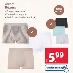Lidl LIVERGY Bóxers oferta