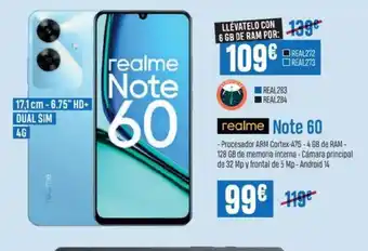 Beep REALME Note 60 oferta