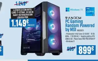 Beep RANXM PC Gaming Random Powered by MSI oferta