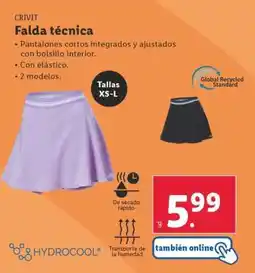 Lidl Falda técnica oferta
