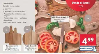 Lidl Tabla de cortar y servir oferta