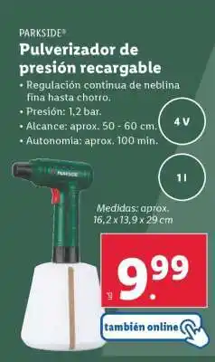 Lidl Pulverizador de presión recargable oferta