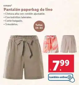 Lidl Pantalón paperbag de lino oferta