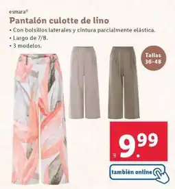 Lidl Pantalón culotte de lino oferta