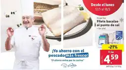 Lidl Filete bacalao al punto de sal oferta