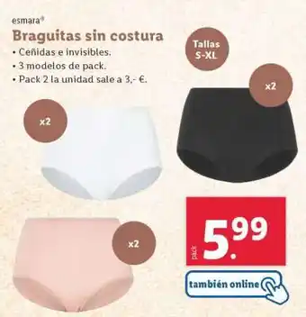 Lidl Braguitas sin costura oferta
