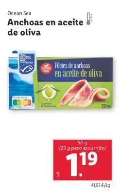 Lidl Anchoas en aceite de oliva oferta