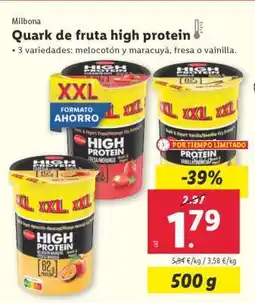 Lidl Quark de fruta high protein oferta