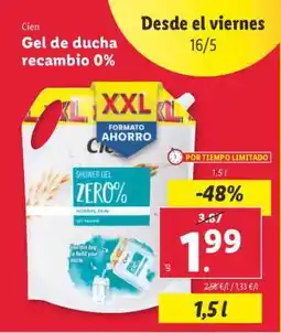 Lidl Gel de ducha recambio 0% oferta
