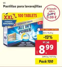 Lidl Pastillas para lavavajillas oferta