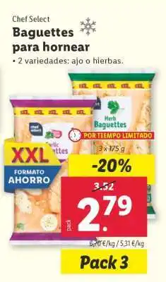 Lidl Baguettes para hornear oferta