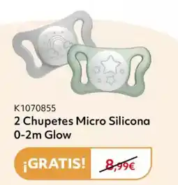 Prénatal 2 Chupetes Micro Silicona 0-2m Glow oferta
