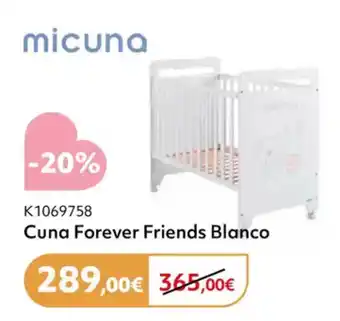 Prénatal MICUNA Cuna Forever Friends Blanco oferta