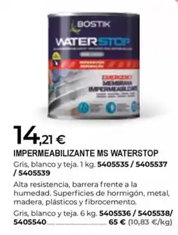 BigMat Impermeabilizante ms waterstop oferta