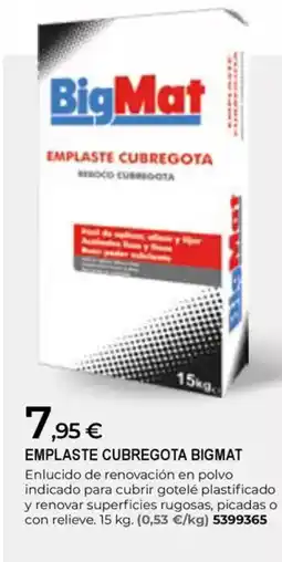 BigMat BIGMAT Emplaste cubregota oferta
