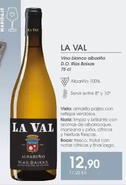 Supermercados Plaza LA VAL Vino blanco albariño D.O. Rías Baixas oferta
