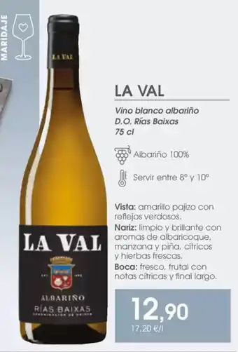 Supermercados Plaza LA VAL Vino blanco albariño D.O. Rías Baixas oferta