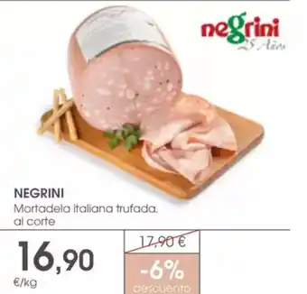 Supermercados Plaza NEGRINI Mortadela italiana trufada oferta