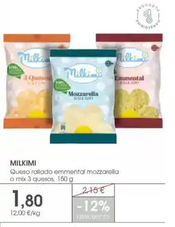 Supermercados Plaza MILKIMI Queso rallado emmental mozzarella oferta
